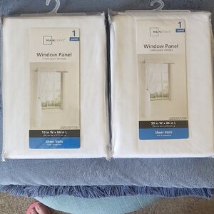 Mainstays White Sheer Curtains Elegant Window Accents